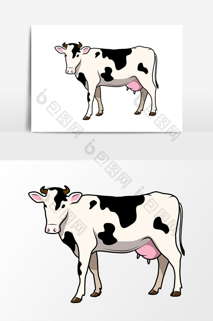 卡通手绘牛奶可爱图片