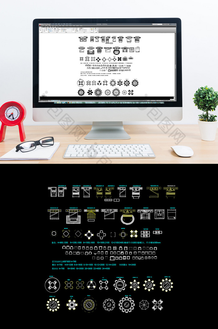 筑CAD常用家具类模块图片床桌子图片图片