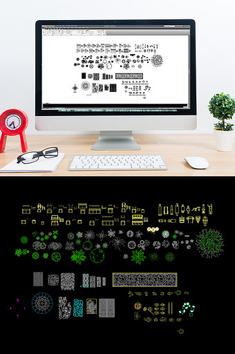 建筑CAD常用家具类模块图片沙发任务绿植图片