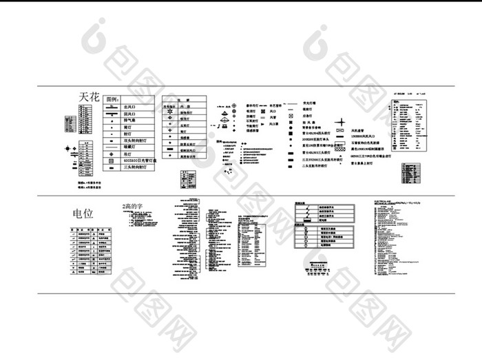 建筑CAD常用标注符号文字