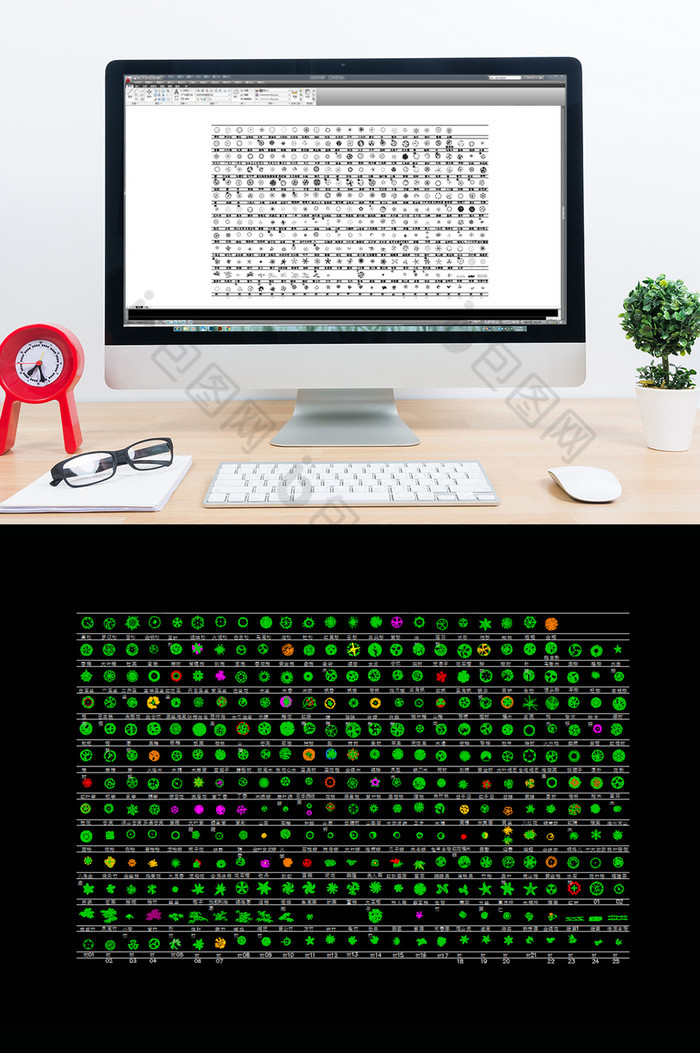 建筑CAD常用园林景观模块植物花卉图片图片
