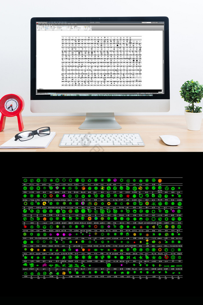 建筑CAD常用园林景观模块植物花卉图片