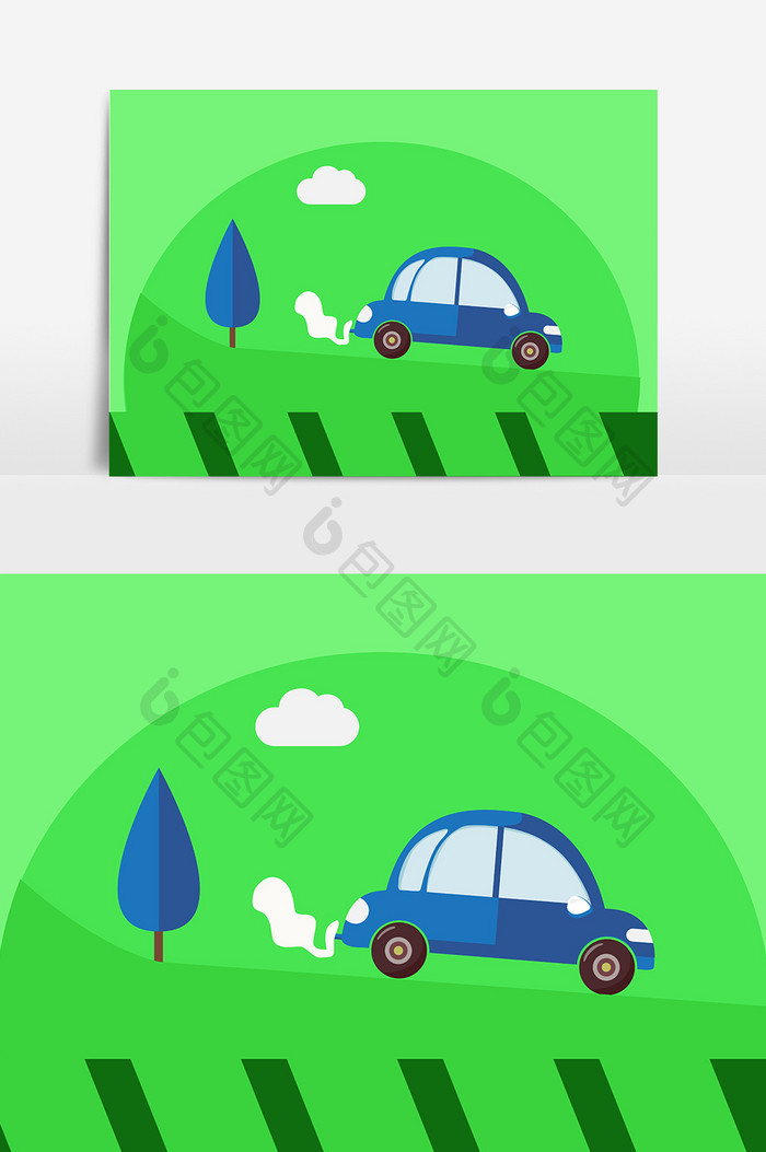 绿色 汽车设计元素