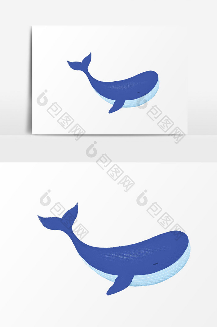 蓝色可爱鲸鱼素材