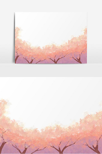 樱花树插画背景素材图片