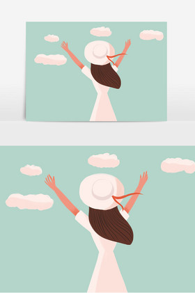 拥抱天空少女人物图片