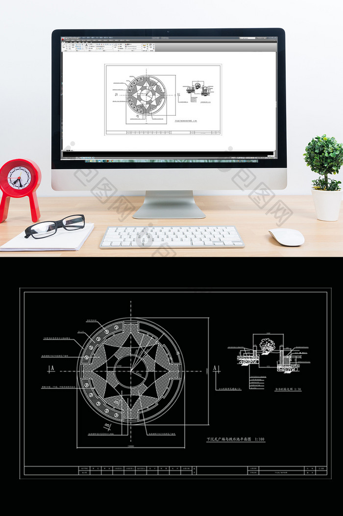 CAD下沉式广场花园设计