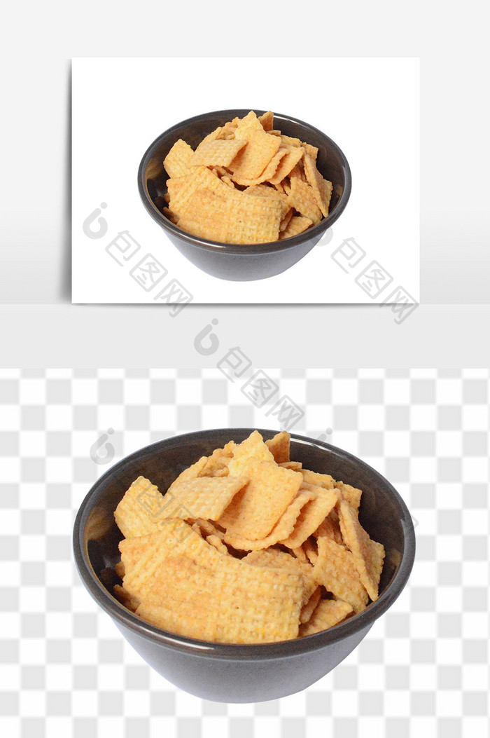 金黄小米锅巴食品元素