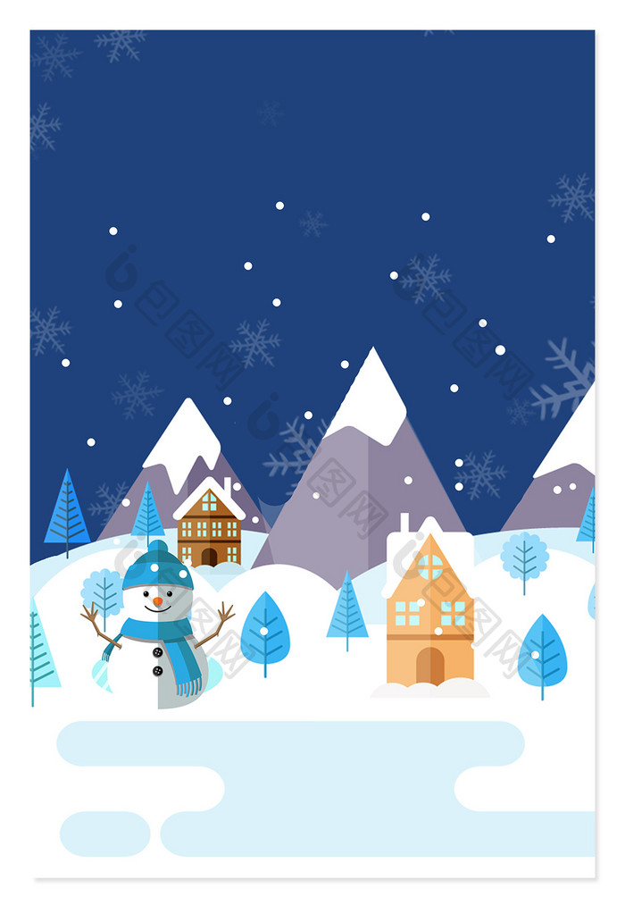 冬季雪花风景广告背景图片