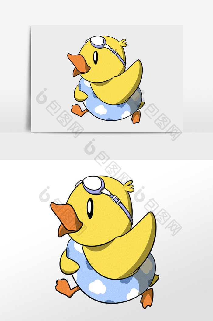 卡通可爱黄色小鸭子插画元素