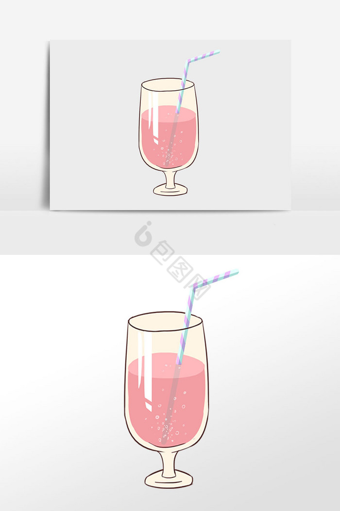 粉饮品插画图片