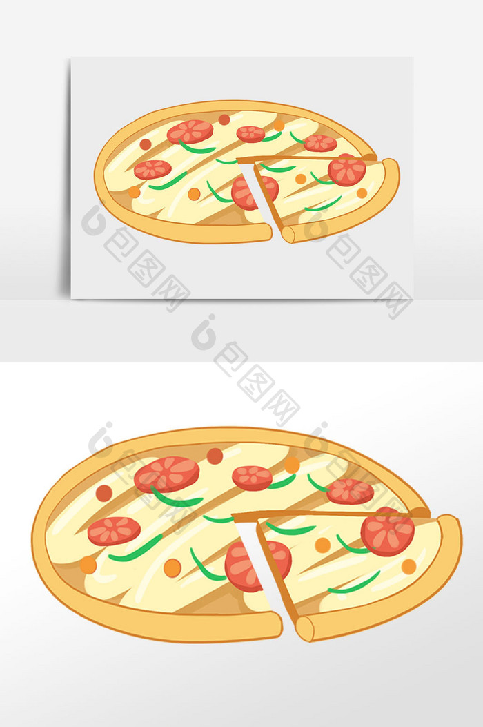 美食披萨插画元素