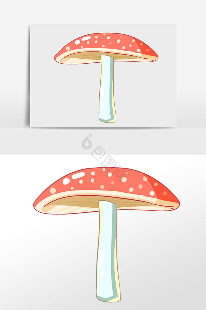 植物花点蘑菇插画图片