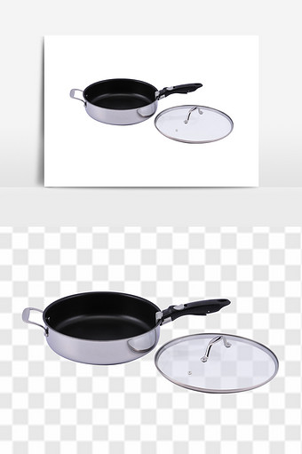 高档不锈钢烹饪煎锅元素图片