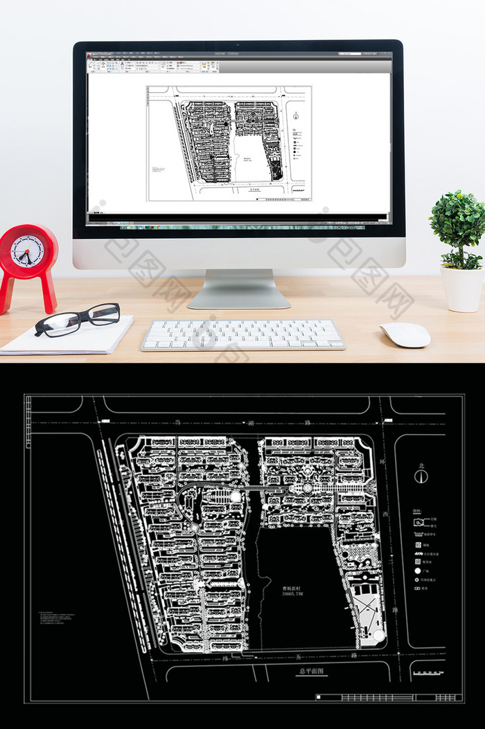 大型社区建筑景观规划CAD