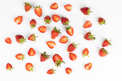 新鲜草莓水果实拍