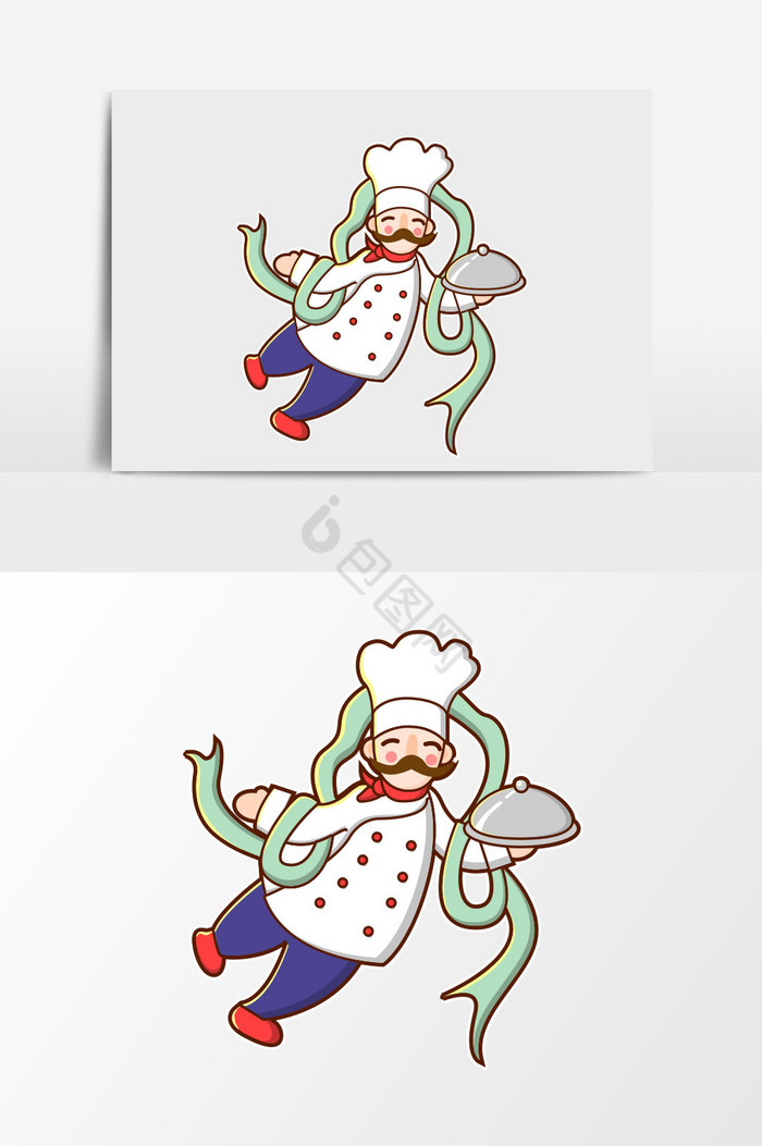 厨师插画图片