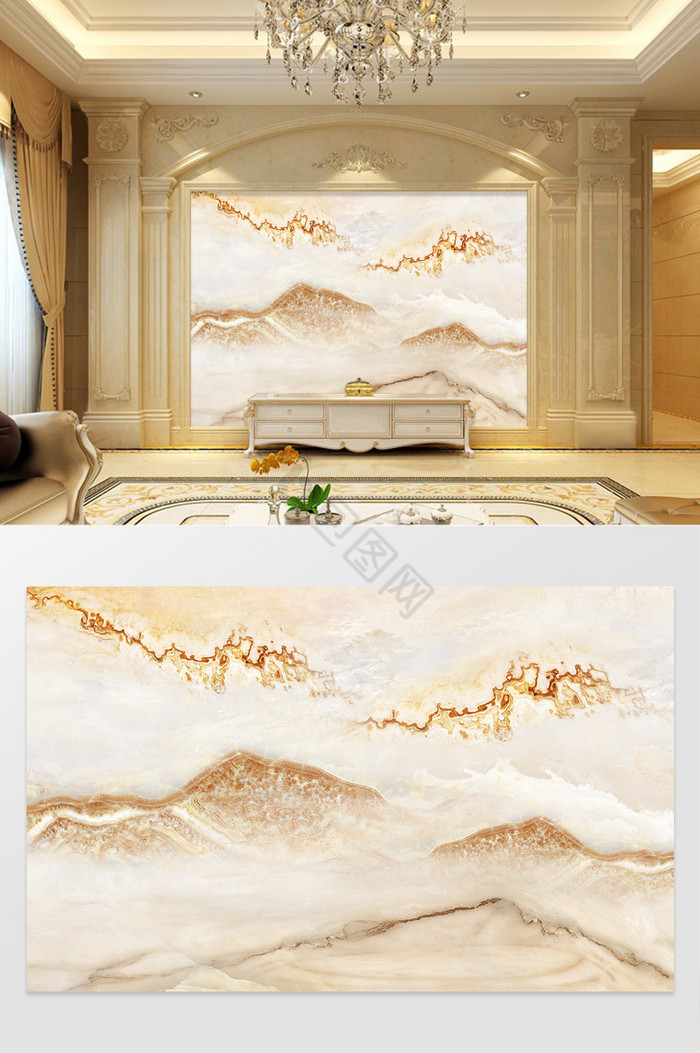 大理石纹抽象山脉风景背景墙图片
