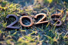 2023数字在草地上