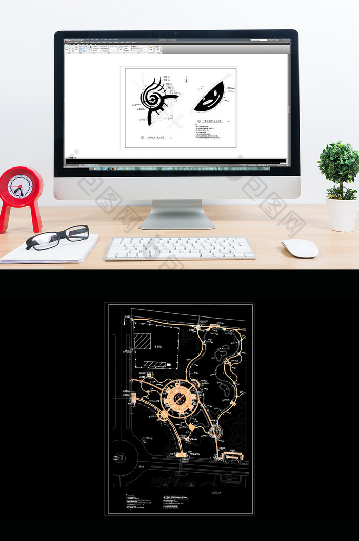 环岛公园景观设计施工图CAD图片图片