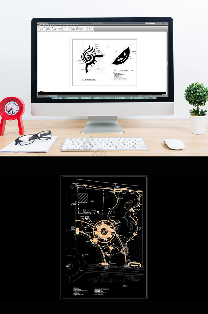 环岛公园景观设计施工图CAD图片