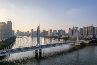 广州海印桥珠江交通航拍