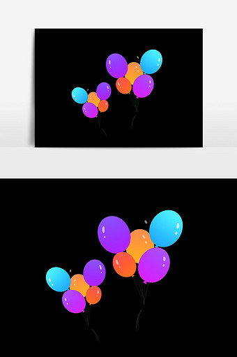 彩色气球插画素材应用图片