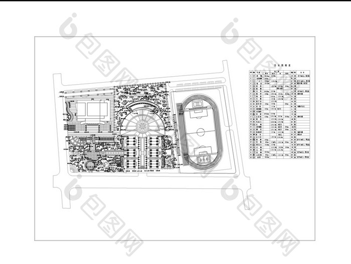 体育公园景观设计施工图CAD