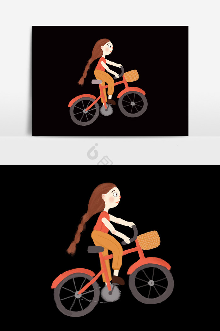 骑自行车女孩图片