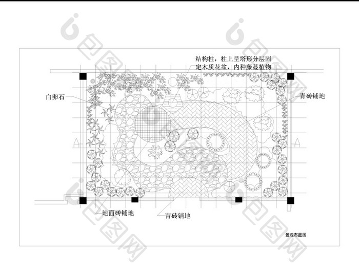 屋顶花园景观设计CAD方案