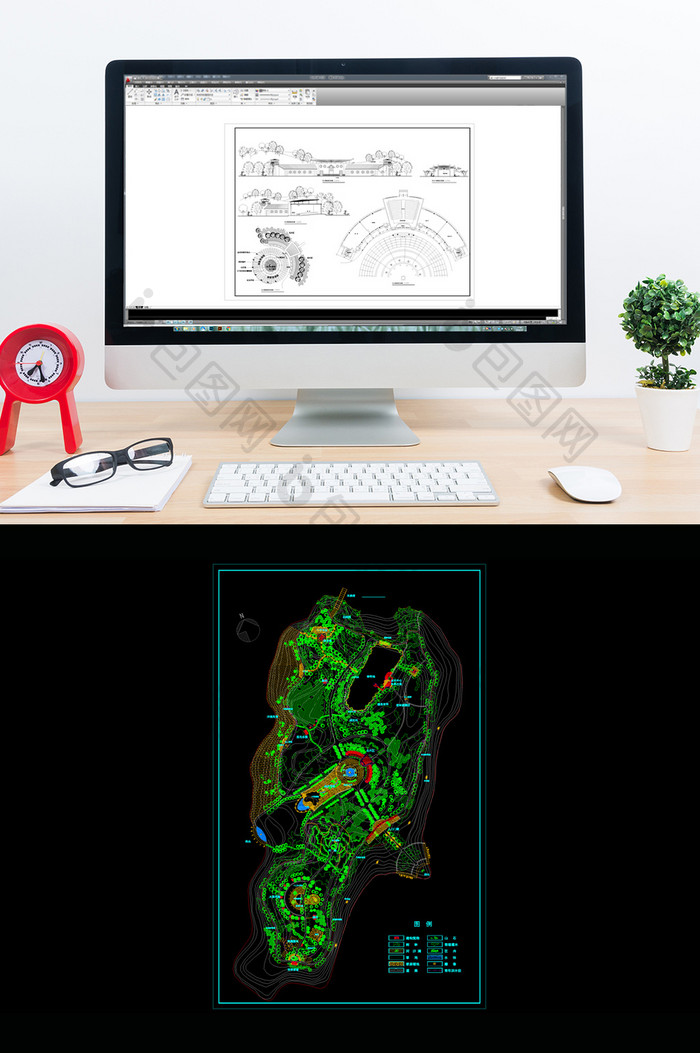 小岛公园景观设计CAD