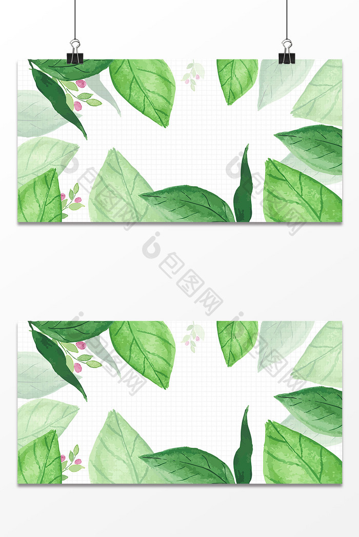 植物清新叶子设计背景图