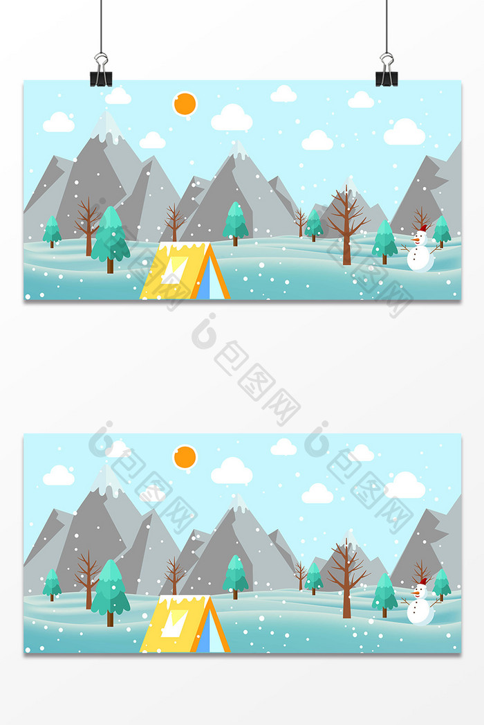 冬季自然美景设计背景图