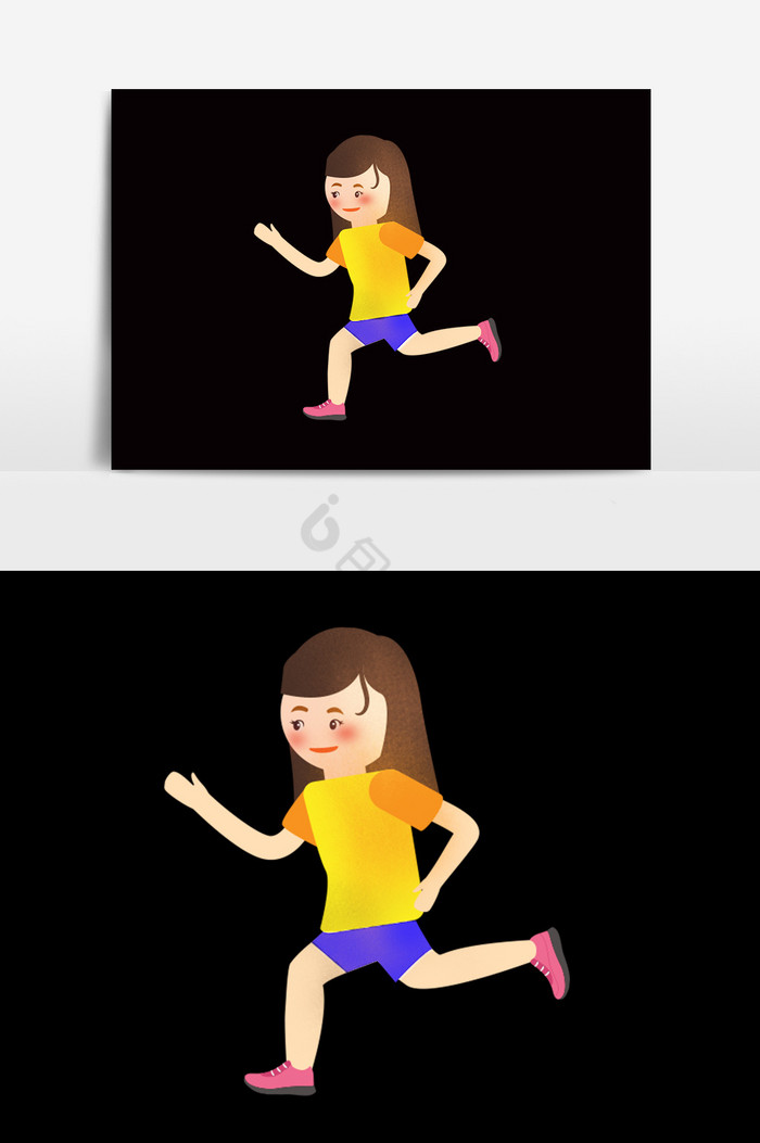 跑步女孩图片