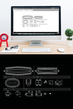 CAD会议桌模块