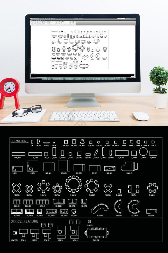 平面家具CAD模块图片