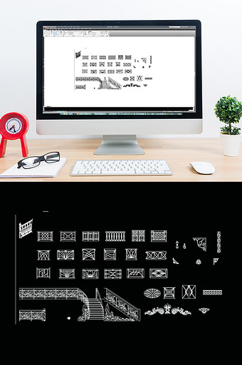 CAD楼梯及铁艺栏杆扶手图片