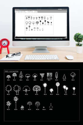 CAD绿植立面图例