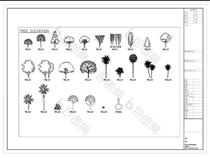 cad绿植立面图例