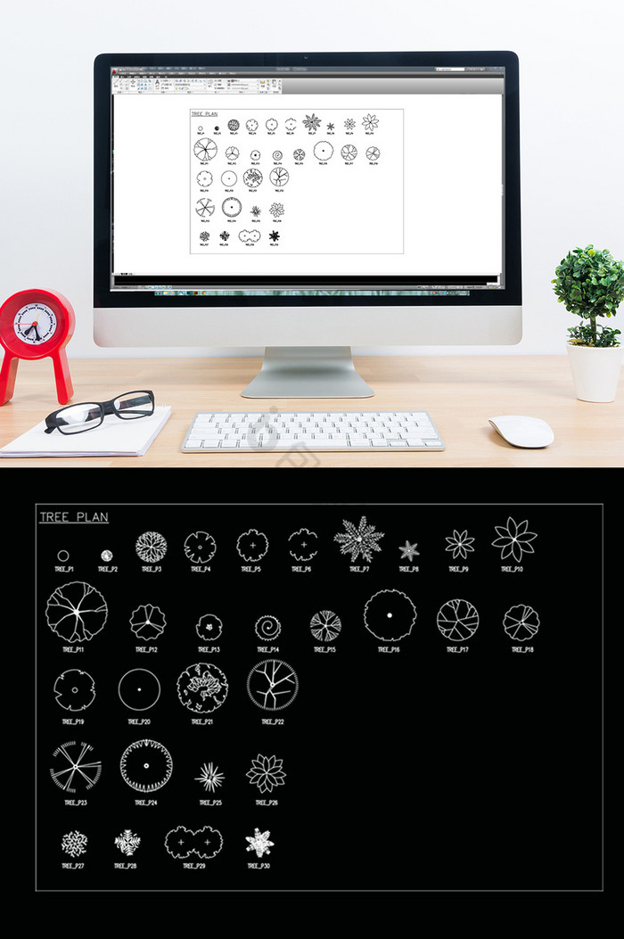 CAD绿植图例模块图片
