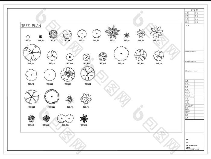 CAD绿植图例模块