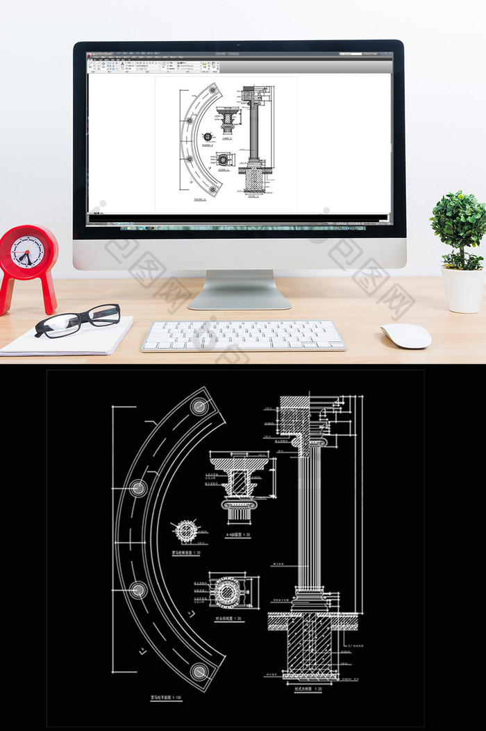 CAD欧式廊柱图例