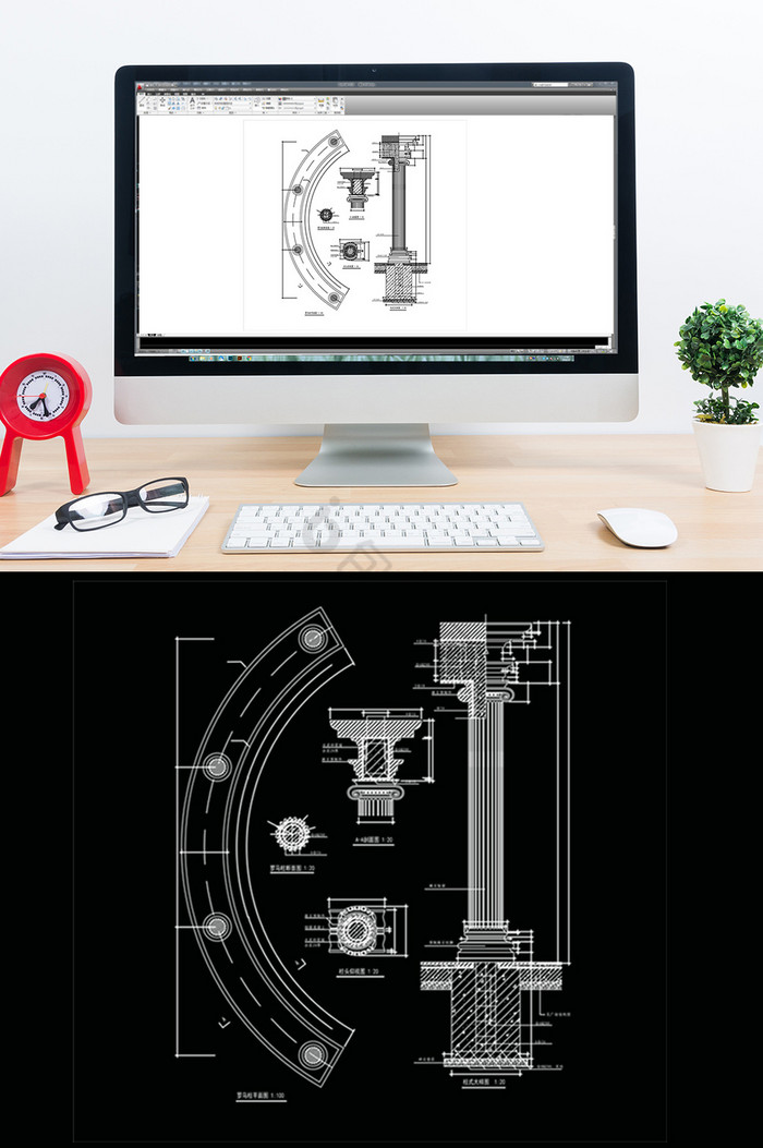 CAD欧式廊柱图例图片