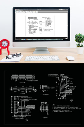 女儿墙造型CAD大样图