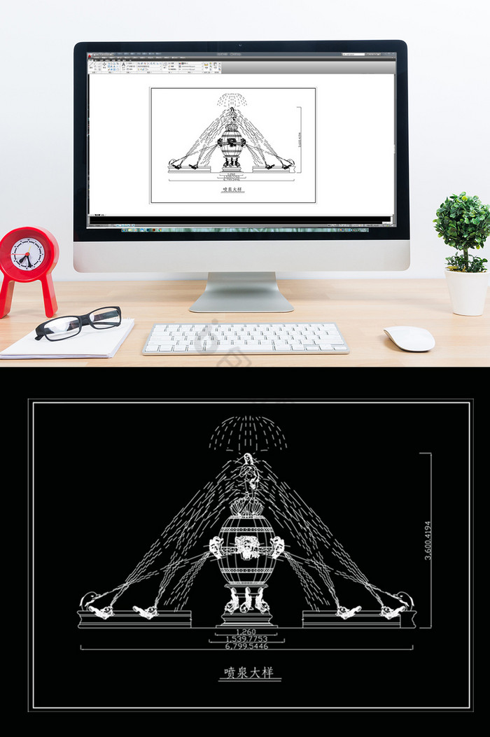 CAD花园喷泉模块图片