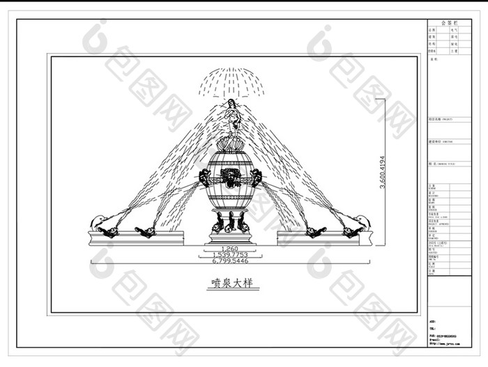 CAD花园喷泉模块