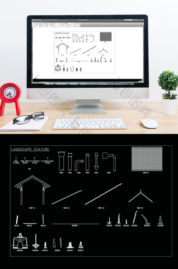 CAD屋脊造型图例图片图片