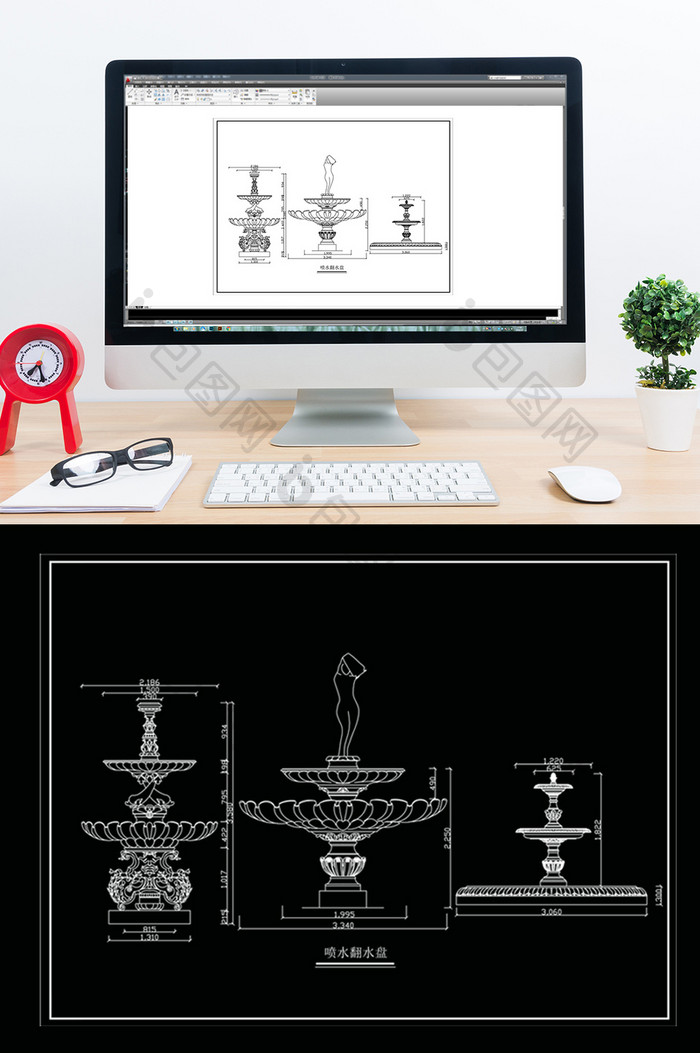 欧式喷泉CAD图块