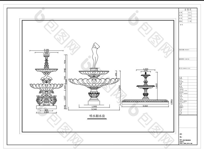 欧式喷泉CAD图块