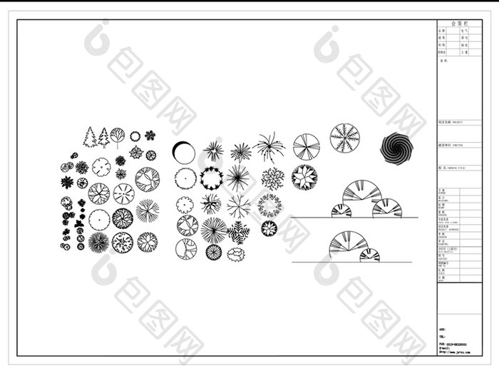 CAD绿植平面图例